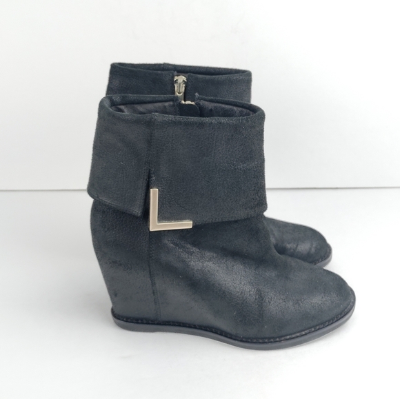 Johnston & Murphy Hidden Wedge Black Leather Brynn Ankle Boot Bootie, Women's 7 - Picture 5 of 8